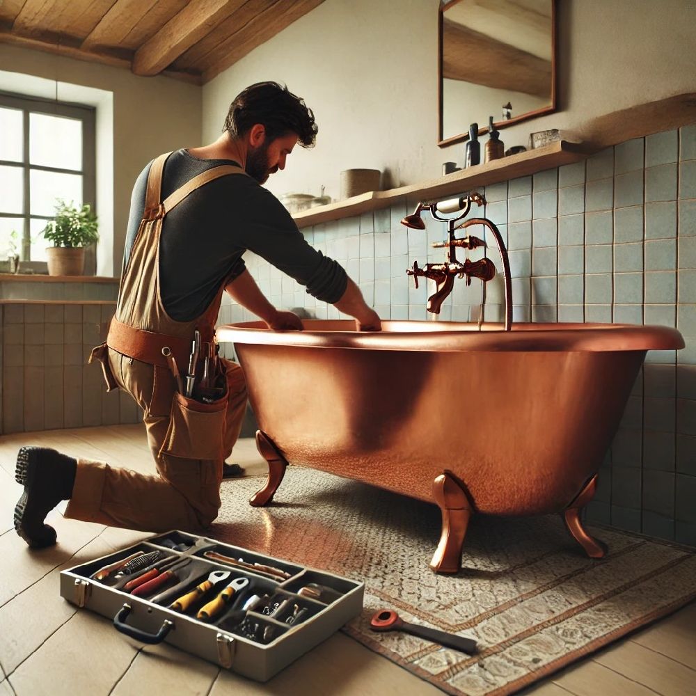 SoLuna Copper Bathtub Installation